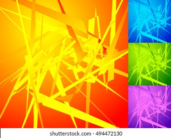 Colorful geometric elements. Edgy, angular random, irregular shapes pattern / texture. Vector illustration.
