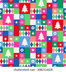 Colorful geometric elements pattern for christmas and new year holidays.