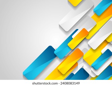 Colorful geometric elements tech abstract minimal background. Vector graphic concept glossy design