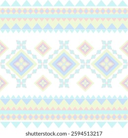 Colorful geometric ethnic boho seamless pattern. Aztec style. Tribal pattern. Folk motif. Idea for wallpaper, textiles, wrapping, and background. Navajo, native American styles.