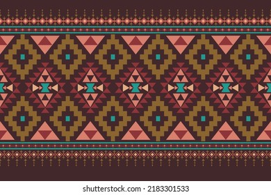 a colorful geometric ethnic pattern design for textile, fabric, carpet, wallpaper, backdrop. a fine Aztec seamless  vector pattern