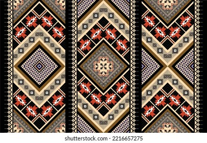 Colorful geometric ethnic pattern. Oriental, western, aztec, tribal traditional. seamless pattern. fabric, tile, background, carpet, wallpaper, clothing, sarong,wrapping, Batik, fabric,Vector pattern.