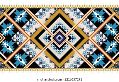 Colorful geometric ethnic pattern. Oriental, western, aztec, tribal traditional. seamless pattern. fabric, tile, background, carpet, wallpaper, clothing, sarong,wrapping, Batik, fabric,Vector pattern.