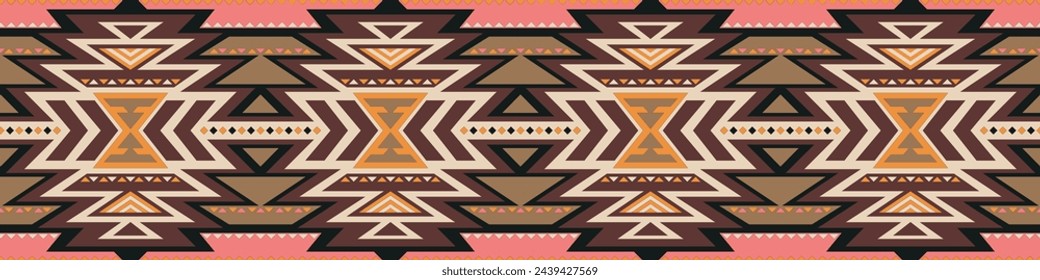 Colorful geometric ethnic pattern. Oriental, western, aztec, tribal traditional. seamless pattern. fabric, tile, background, carpet, wallpaper, clothing, sarong,wrapping, Batik, fabric,Vector pattern.