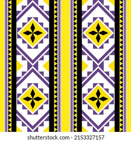 Patrón étnico geométrico colorido y diseño sin fisuras para papel de pared, fondo, tela, cortina, alfombra, ropa y envoltura.
