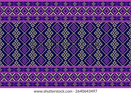 Colorful geometric ethnic pattern. Seamless native, traditional embroidery ornament art pattern design for textile, fabric, texture, background, carpet, wallpaper, printing, cover.