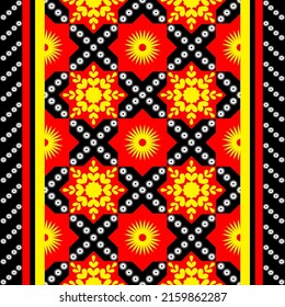 Colorful geometric ethnic seamless pattern design for wallpaper, background, fabric, curtain, carpet, clothing, and wrapping vector illustration.