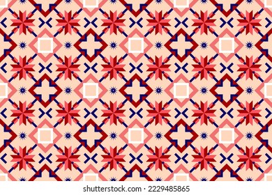 Diseño de patrones interminables geométricos interétnicos sin costura para papel de pared, fondo, tela, cortina, alfombra, ropa y envoltura.