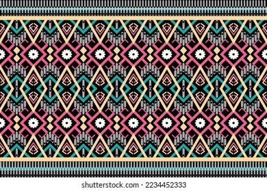 Diseño de patrones interminables geométricos interétnicos sin costura para papel de pared, fondo, tela, cortina, alfombra, ropa y envoltura.