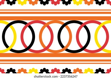 Farbiges geometrisches, nahtloses Design für Tapeten, Hintergrund, Stoff, Vorhang, Teppich, Kleidung und Umhüllung.