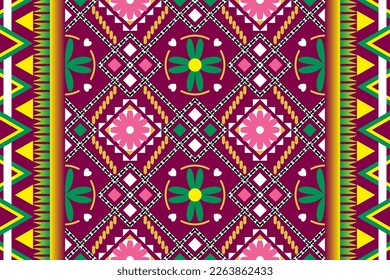 Diseño de patrones interminables geométricos interétnicos sin costura para papel de pared, fondo, tela, cortina, alfombra, ropa y envoltura.
