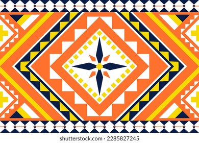 Patrón geométrico y colorido sin costura diseñado para el fondo, papel pintado, ropa tradicional, alfombra, cortina y decoración casera.