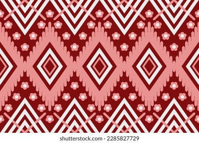 Colorful geometric ethnic seamless pattern designed for background, wallpaper, traditional clothing, carpet, curtain, and home decoration.
