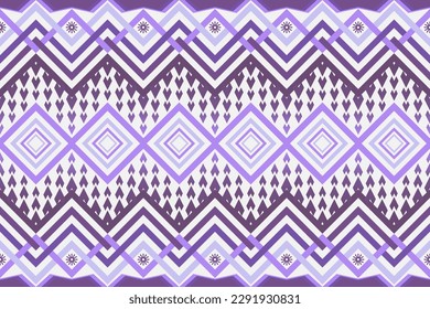 Colorful geometric ethnic seamless pattern designed for background, wallpaper, traditional clothing, carpet, curtain, and home decoration.