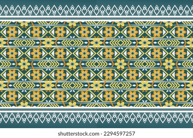 Colorful geometric ethnic seamless pattern designed for background, wallpaper, traditional clothing, carpet, curtain, and home decoration.