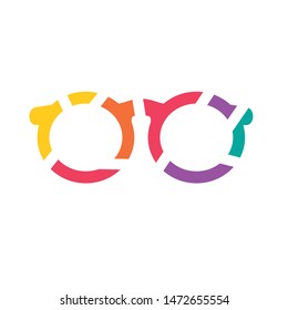 colorful geometric eyeglasses icon- vector illustration