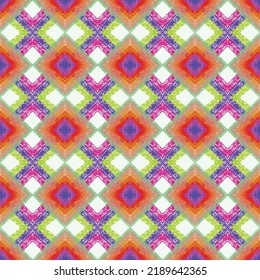 colorful geometric fabric ikat pattern background, illustration modern art decoration fashion style.