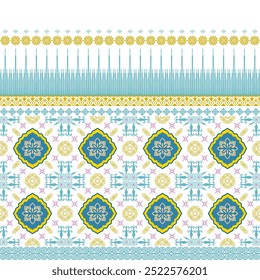 Colorful geometric floral pattern design