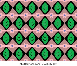 Colorful Geometric Floral Pattern Design for Textile and Fabric Illustration Vector Art