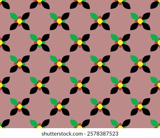 Colorful Geometric Floral Pattern Design for Textile and Fabric Illustration Vector Art