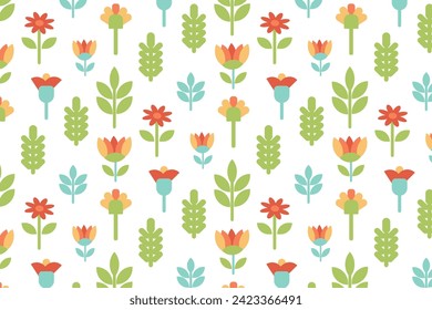 bunter, geometrisches Blumenmuster einzeln auf weißem Hintergrund