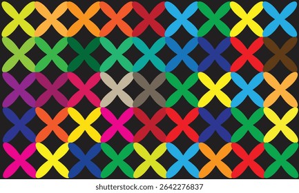 Colorful geometric flower seamless pattern.bright geometric circle pattern, pattern vector, background vector