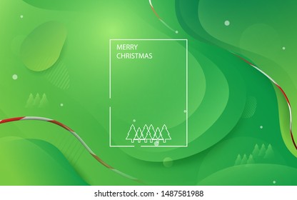 Colorful geometric and Fluid shape composition, wavy, dynamic, gradient color, Trendy and modern background. Happy new year and Christmas concept design