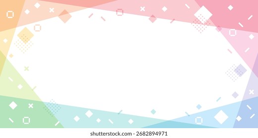 Colorful geometric frame, vector illustration