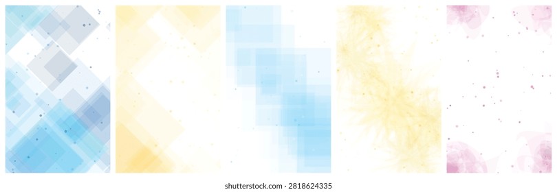 Colorful geometric gradient patterns with soft light effects and subtle dots overlay
