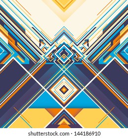 Colorful geometric graphic with abstract composition. Vector illustration.