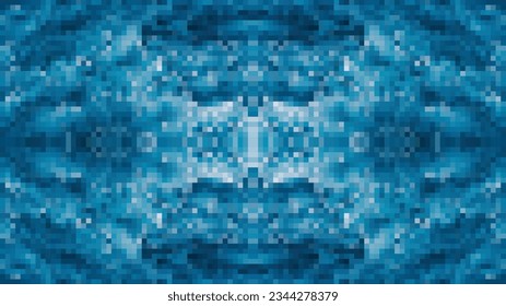 Colorful Geometric grid modern abstract pixel Vector texture, ocean pixel pattern background