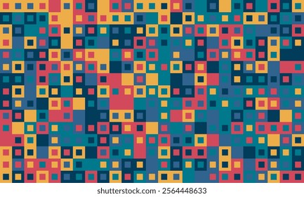 Colorful geometric grid pattern with minimal structure. Ideal for posters, creative materials, or textured backgrounds with a trendy, elegant touch.