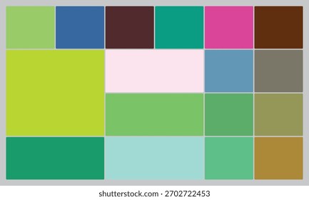 Patrón geométrico colorido de la rejilla con diversos bloques y tonos rectangulares