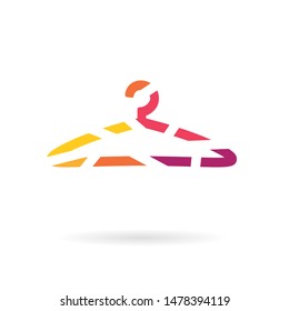 colorful geometric hanger icon- vector illustration