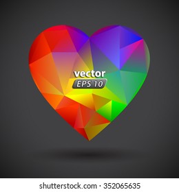 colorful geometric heart / vector illustration eps10