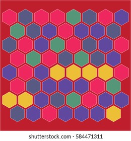 Colorful geometric hexagon pattern