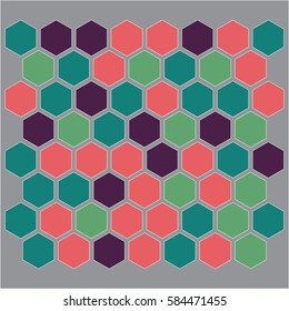 Colorful geometric hexagon pattern