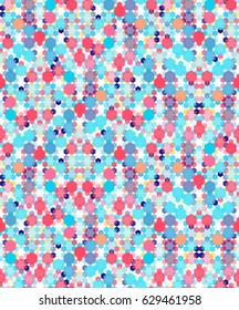 Colorful geometric hexagon seamless vector pattern for web and textile.