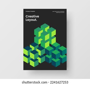 Colorful geometric hexagons cover layout. Modern corporate brochure vector design template.