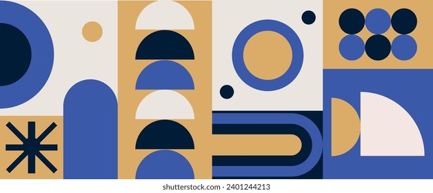 Colorful geometric icons flar style circle Brutalism aesthetic