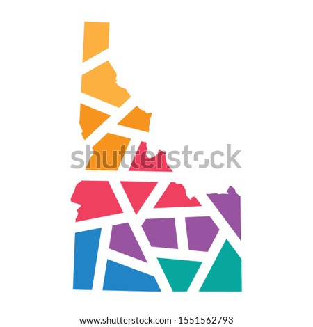 colorful geometric Idaho map- vector illustration