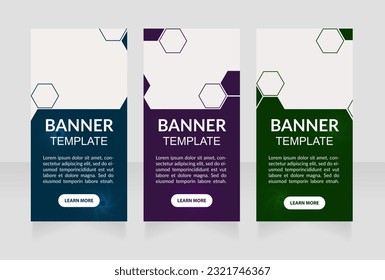 Colorful geometric industry web banner design template. Vector flyer with text space. Advertising placard with customized copyspace. Printable poster for advertising. Arial font used