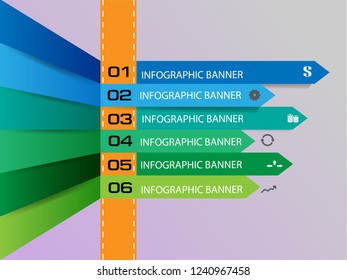 Colorful geometric Infographic design vector and marketing icons can be used for workflow layout, diagram, annual report, web design. Business concept with 1,2,3,4,5 and 6 options, steps or processes.