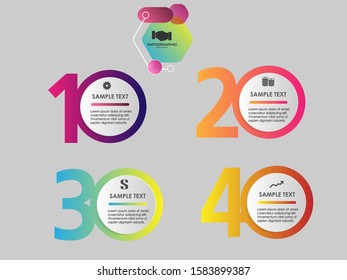 Colorful geometric Infographic design vector and marketing icons can be used for workflow layout, diagram, annual report, web design. Business concept with 1,2,3 and 4 options, steps or processes.