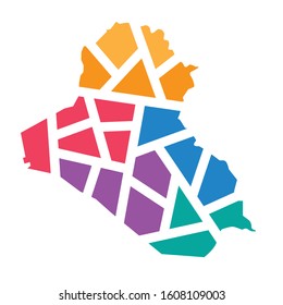 colorful geometric Iraq map- vector illustration
