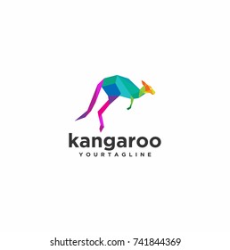 colorful geometric kangaroo logo vector eps 10