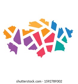 colorful geometric Kazakhstan map- vector illustration