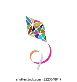 colorful geometric kite logo vector icon