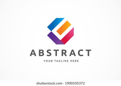 colorful geometric letter e logo template