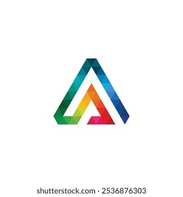 Colorful Geometric Letter A logo design vector template